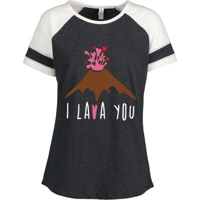 I Lava You Gift Volcanologist Geologist Valentines Day Gift Funny Gift Enza Ladies Jersey Colorblock Tee