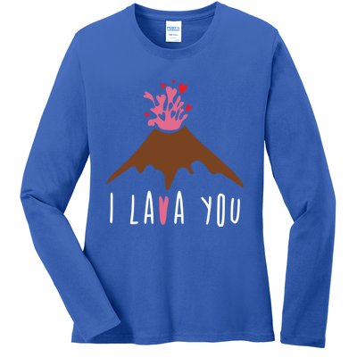 I Lava You Gift Volcanologist Geologist Valentines Day Gift Funny Gift Ladies Long Sleeve Shirt