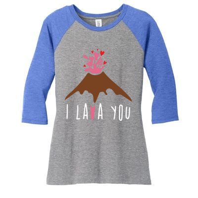 I Lava You Gift Volcanologist Geologist Valentines Day Gift Funny Gift Women's Tri-Blend 3/4-Sleeve Raglan Shirt