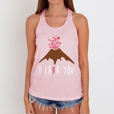 I Lava You Gift Volcanologist Geologist Valentines Day Gift Funny Gift Women's Knotted Racerback Tank