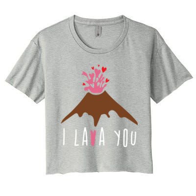 I Lava You Gift Volcanologist Geologist Valentines Day Gift Funny Gift Women's Crop Top Tee