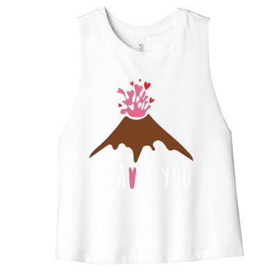 I Lava You Gift Volcanologist Geologist Valentines Day Gift Funny Gift Women's Racerback Cropped Tank