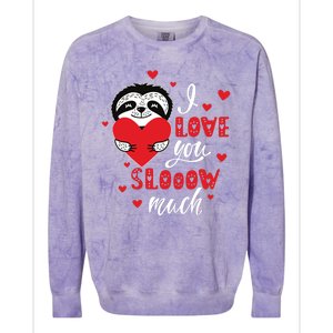 I Love You So Much Cute Sloth Valentines Day Gift Colorblast Crewneck Sweatshirt