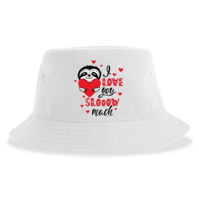 I Love You So Much Cute Sloth Valentines Day Gift Sustainable Bucket Hat