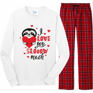 I Love You So Much Cute Sloth Valentines Day Gift Long Sleeve Pajama Set