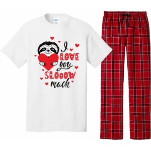 I Love You So Much Cute Sloth Valentines Day Gift Pajama Set