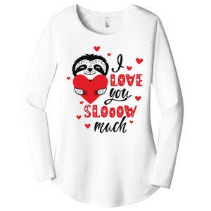 I Love You So Much Cute Sloth Valentines Day Gift Women's Perfect Tri Tunic Long Sleeve Shirt