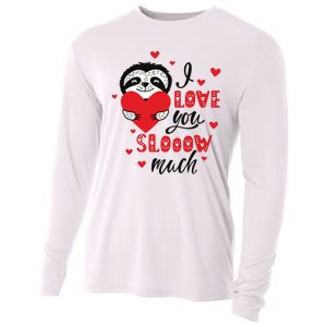 I Love You So Much Cute Sloth Valentines Day Gift Cooling Performance Long Sleeve Crew