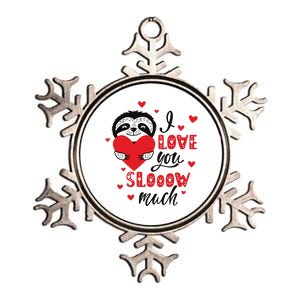 I Love You So Much Cute Sloth Valentines Day Gift Metallic Star Ornament