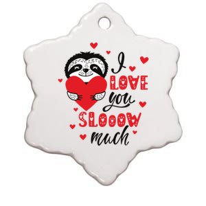 I Love You So Much Cute Sloth Valentines Day Gift Ceramic Star Ornament