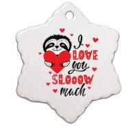 I Love You So Much Cute Sloth Valentines Day Gift Ceramic Star Ornament