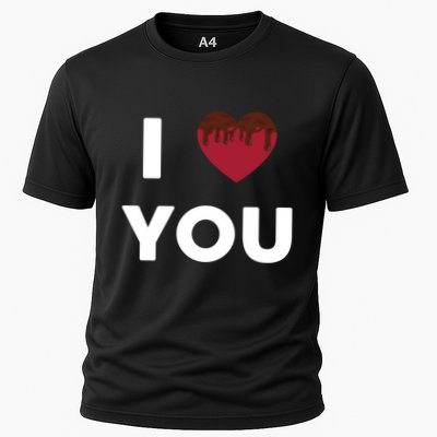 I Love You Heart Shape Covered With Chocolate Valentines Gift Performance Shirt