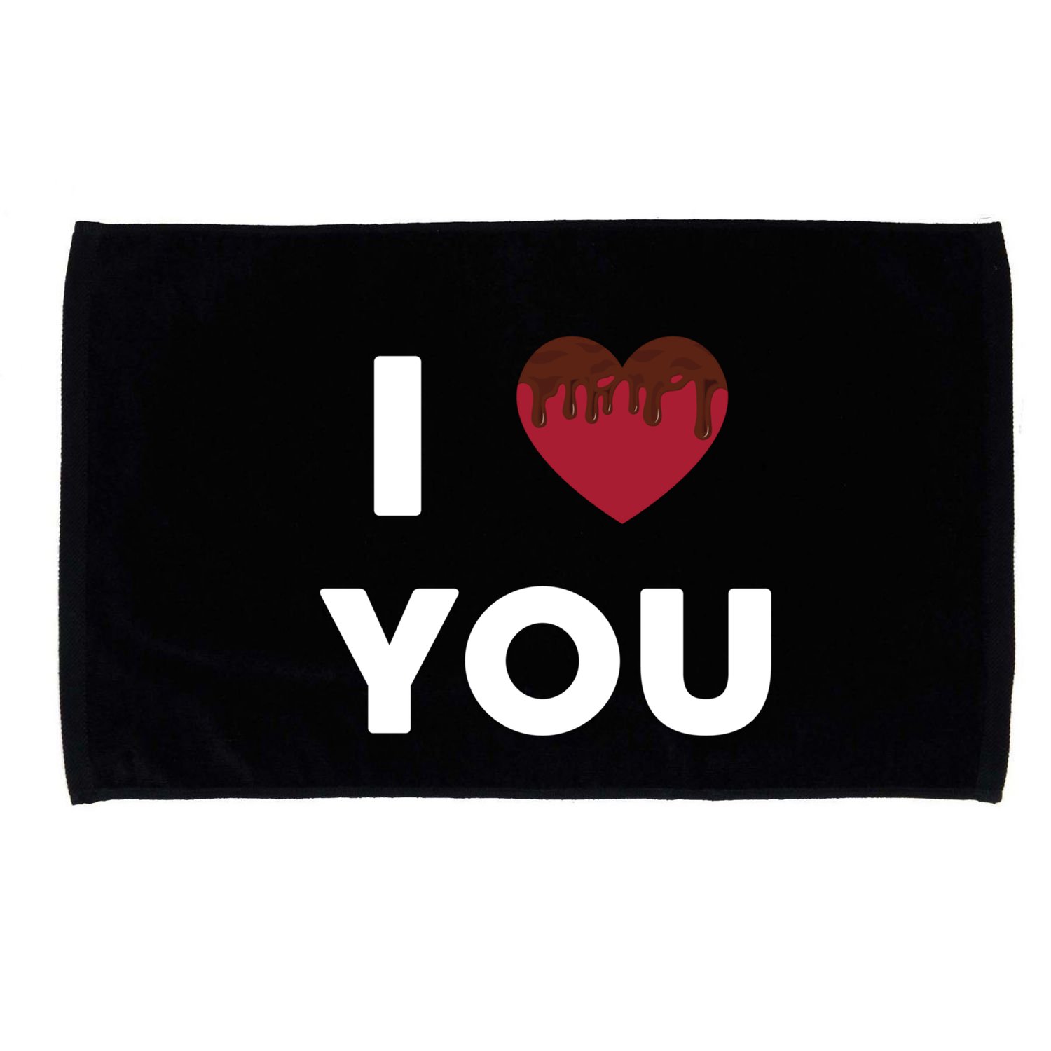I Love You Heart Shape Covered With Chocolate Valentines Gift Microfiber Hand Towel
