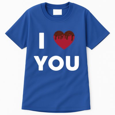 I Love You Heart Shape Covered With Chocolate Valentines Gift Tall T-Shirt