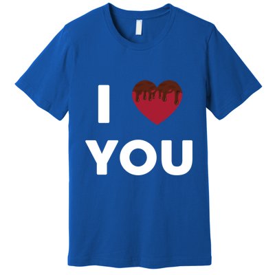 I Love You Heart Shape Covered With Chocolate Valentines Gift Premium T-Shirt