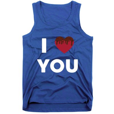I Love You Heart Shape Covered With Chocolate Valentines Gift Tank Top