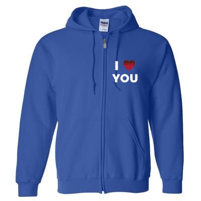 I Love You Heart Shape Covered With Chocolate Valentines Gift Full Zip Hoodie