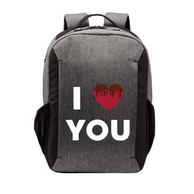 I Love You Heart Shape Covered With Chocolate Valentines Gift Vector Backpack