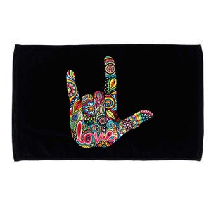 I Love You American Sign Language Gift Microfiber Hand Towel