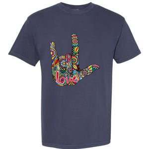 I Love You American Sign Language Gift Garment-Dyed Heavyweight T-Shirt