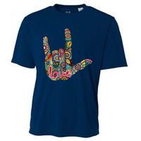 I Love You American Sign Language Gift Cooling Performance Crew T-Shirt