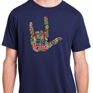 I Love You American Sign Language Gift Adult ChromaSoft Performance T-Shirt