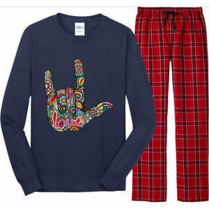 I Love You American Sign Language Gift Long Sleeve Pajama Set