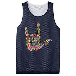 I Love You American Sign Language Gift Mesh Reversible Basketball Jersey Tank