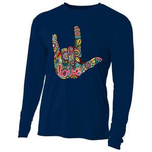 I Love You American Sign Language Gift Cooling Performance Long Sleeve Crew