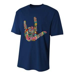 I Love You American Sign Language Gift Performance Sprint T-Shirt