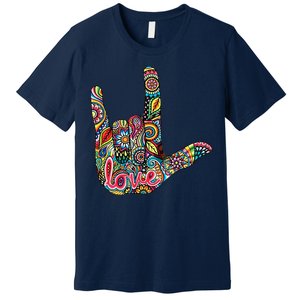 I Love You American Sign Language Gift Premium T-Shirt