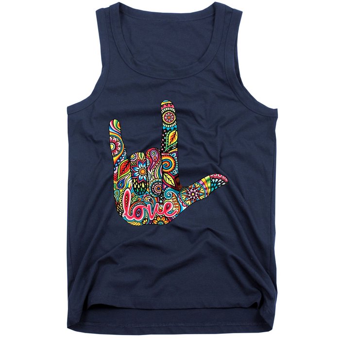 I Love You American Sign Language Gift Tank Top