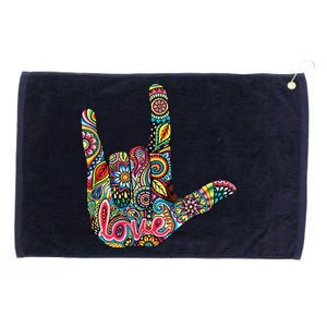 I Love You American Sign Language Gift Grommeted Golf Towel