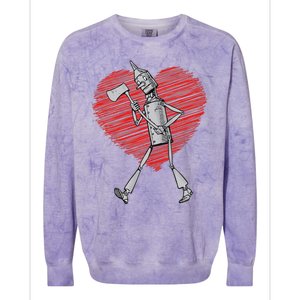 I Love You Wizard Of Oz Tin Man Scribble Heart Colorblast Crewneck Sweatshirt