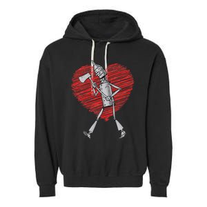 I Love You Wizard Of Oz Tin Man Scribble Heart Garment-Dyed Fleece Hoodie