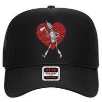 I Love You Wizard Of Oz Tin Man Scribble Heart High Crown Mesh Back Trucker Hat