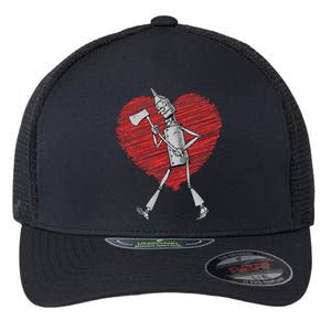 I Love You Wizard Of Oz Tin Man Scribble Heart Flexfit Unipanel Trucker Cap