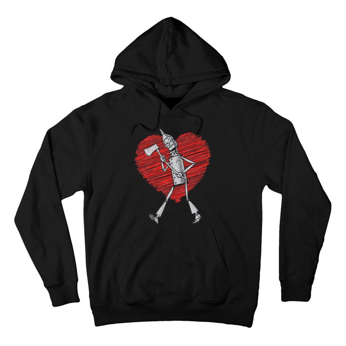 I Love You Wizard Of Oz Tin Man Scribble Heart Hoodie