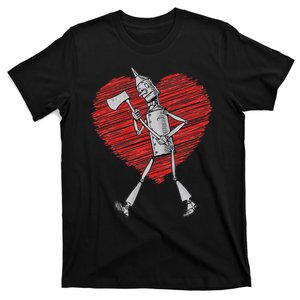 I Love You Wizard Of Oz Tin Man Scribble Heart T-Shirt