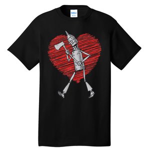 I Love You Wizard Of Oz Tin Man Scribble Heart Tall T-Shirt