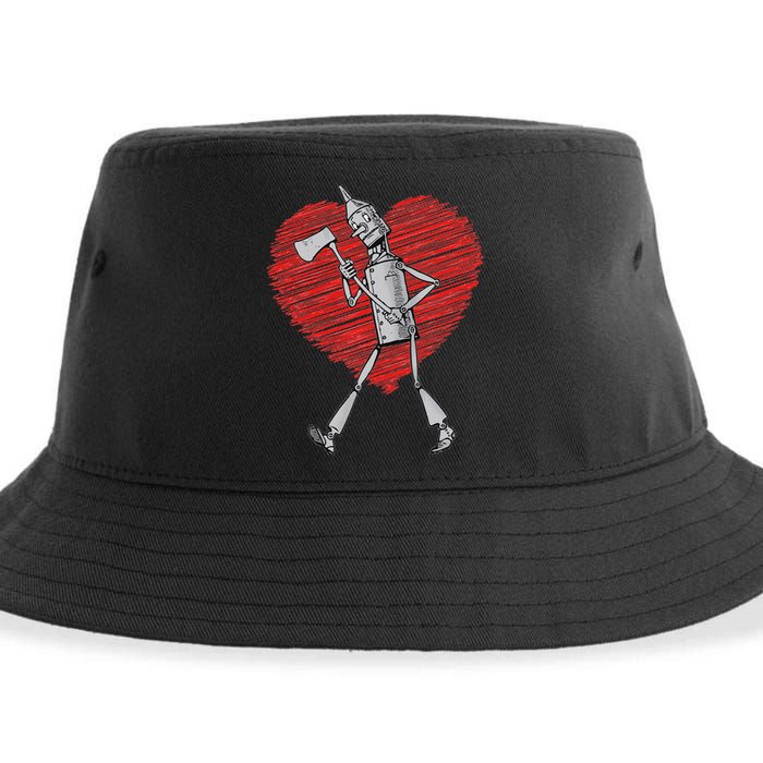 I Love You Wizard Of Oz Tin Man Scribble Heart Sustainable Bucket Hat