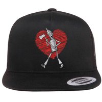 I Love You Wizard Of Oz Tin Man Scribble Heart Flat Bill Trucker Hat