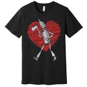 I Love You Wizard Of Oz Tin Man Scribble Heart Premium T-Shirt