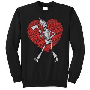 I Love You Wizard Of Oz Tin Man Scribble Heart Tall Sweatshirt