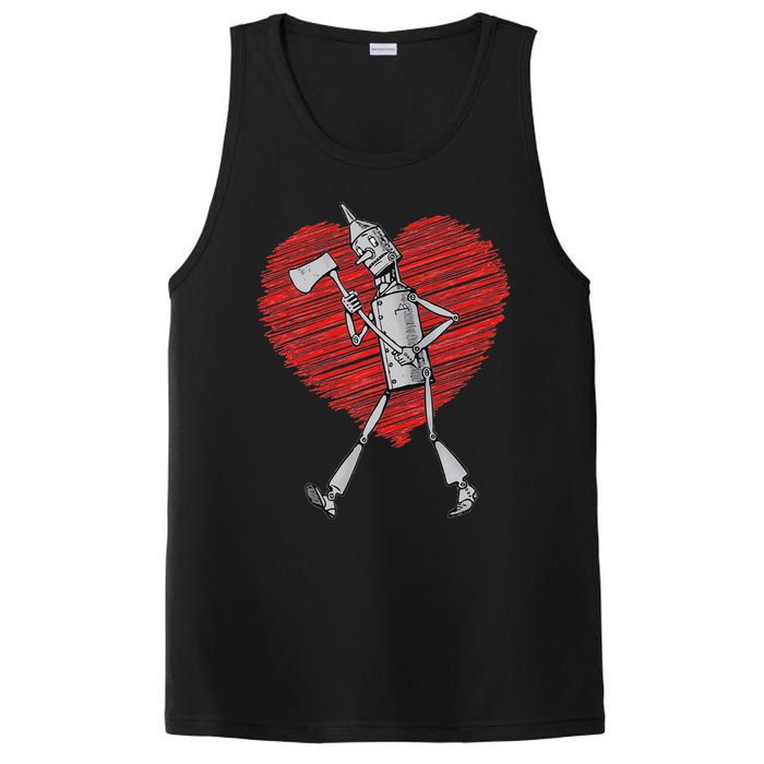 I Love You Wizard Of Oz Tin Man Scribble Heart PosiCharge Competitor Tank