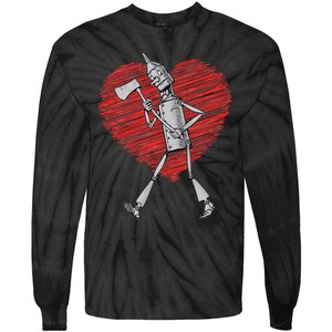 I Love You Wizard Of Oz Tin Man Scribble Heart Tie-Dye Long Sleeve Shirt