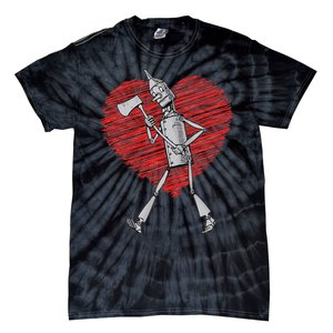 I Love You Wizard Of Oz Tin Man Scribble Heart Tie-Dye T-Shirt