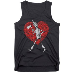 I Love You Wizard Of Oz Tin Man Scribble Heart Tank Top