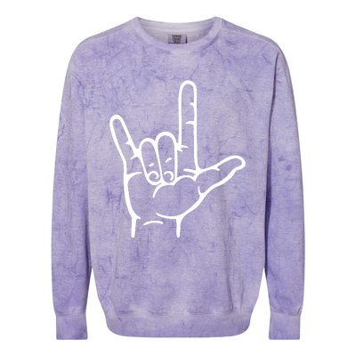 I Love You Sign ASL Colorblast Crewneck Sweatshirt