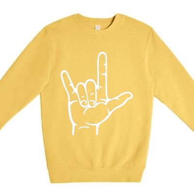 I Love You Sign ASL Premium Crewneck Sweatshirt